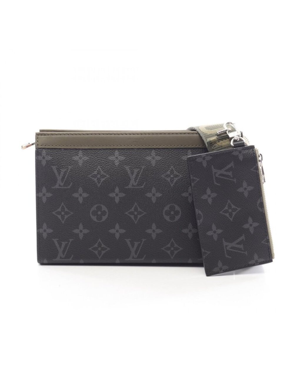 Louis Vuitton Shoulder Bag Gaston Wearable Wallet Monogram Eclipse Khaki Green